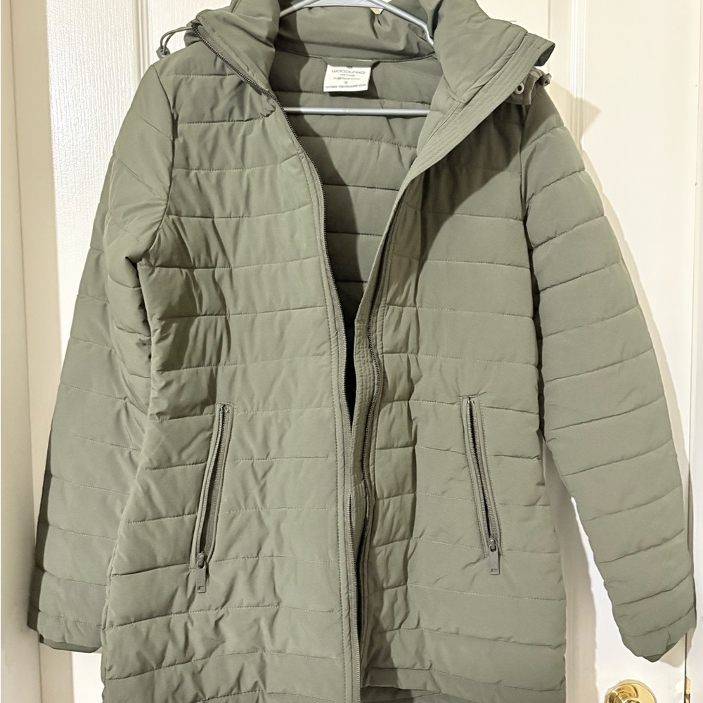Women's Hooded Puffer Coat - Sage Green